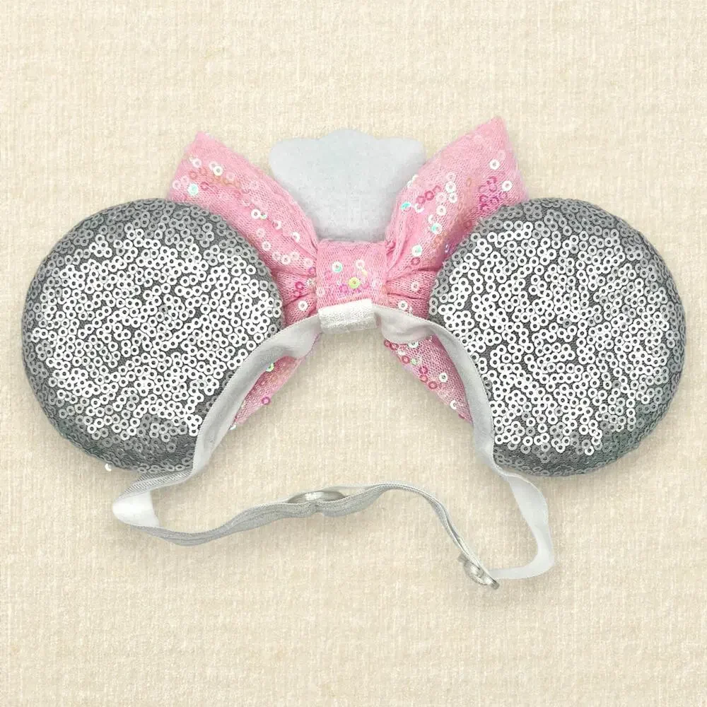 Elastic Silver Sequin Remy Ratatouille Minnie Ears | Disney-Inspired Mouse Ears